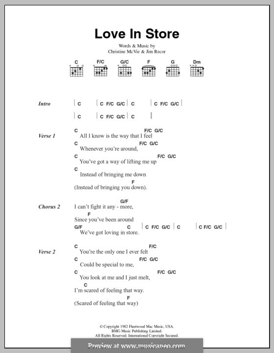 Love in Store (Fleetwood Mac): Lyrics and chords by Christine McVie, Jim Recor