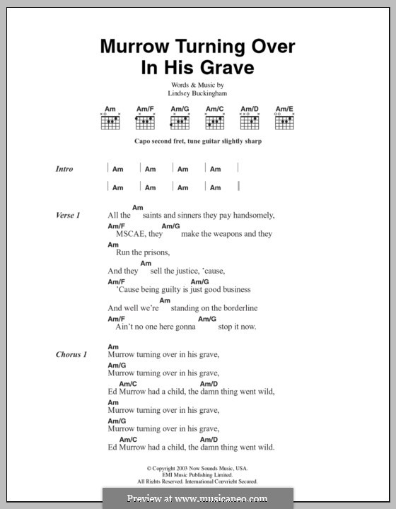 Murrow Turning Over in His Grave (Fleetwood Mac): Lyrics and chords by Lindsey Buckingham