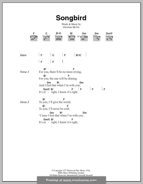 Songbird (Fleetwood Mac): Lyrics and chords by Christine McVie