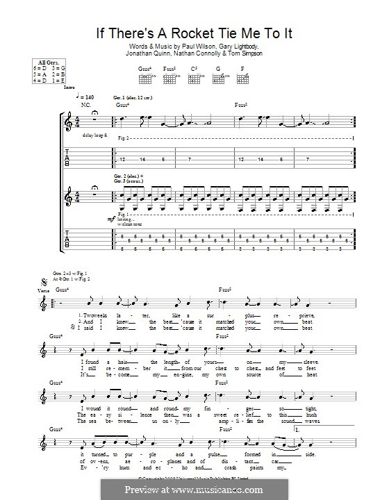 If There's a Rocket Tie Me to it (Snow Patrol): For guitar with tab by Gary Lightbody, Jonathan Quinn, Nathan Connolly, Paul Wilson, Tom Simpson