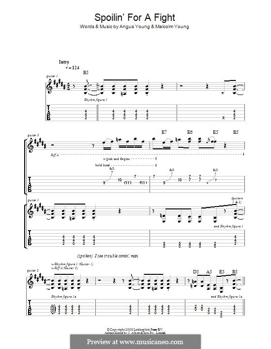 Spoilin' for a Fight (AC/DC) by A. Young, M. Young on MusicaNeo