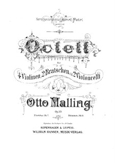 String Octet, Op.50: Full score, parts by Otto Malling