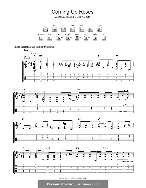 Coming Up Roses: For guitar with tab by Elliott Smith
