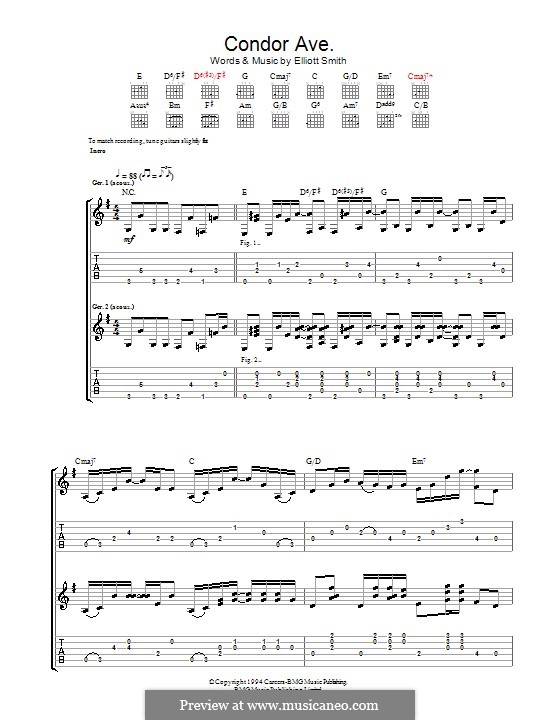 Condor Ave.: For guitar with tab by Elliott Smith