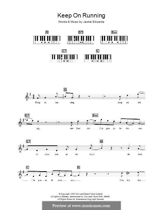 Keep on Running (The Spencer Davis Group): For keyboard by Jack Edwards