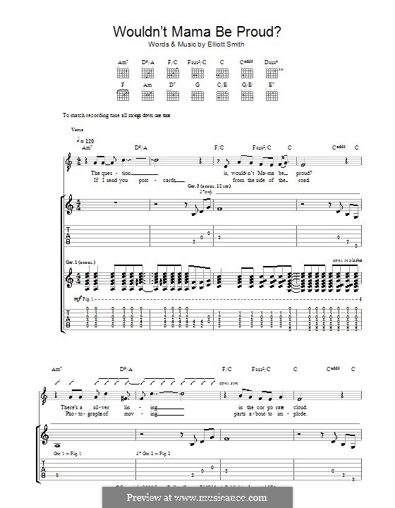 Wouldn't Mama Be Proud?: For guitar with tab by Elliott Smith