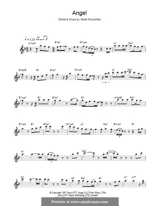 Angel: For saxophone by Sarah McLachlan