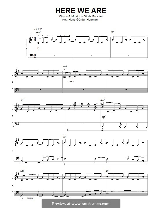 Here We Are (Breaking Benjamin): For voice and piano by Benjamin Burnley, Gloria M. Estefan