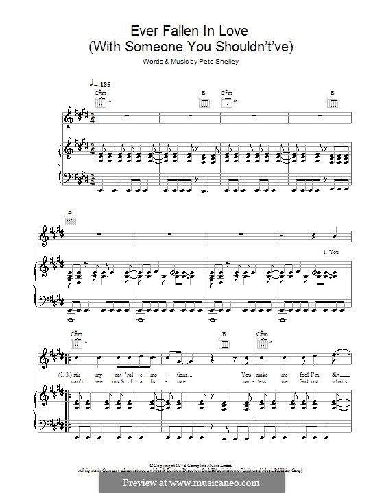 Ever Fallen in Love (With Someone You Shouldn't've): For voice and piano or guitar (The Buzzcocks) by Pete Shelley