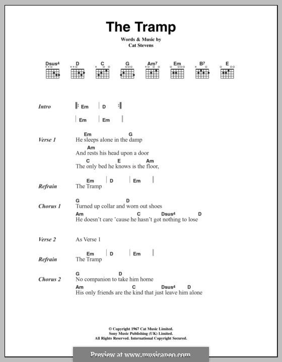 The Tramp: Lyrics and chords by Cat Stevens