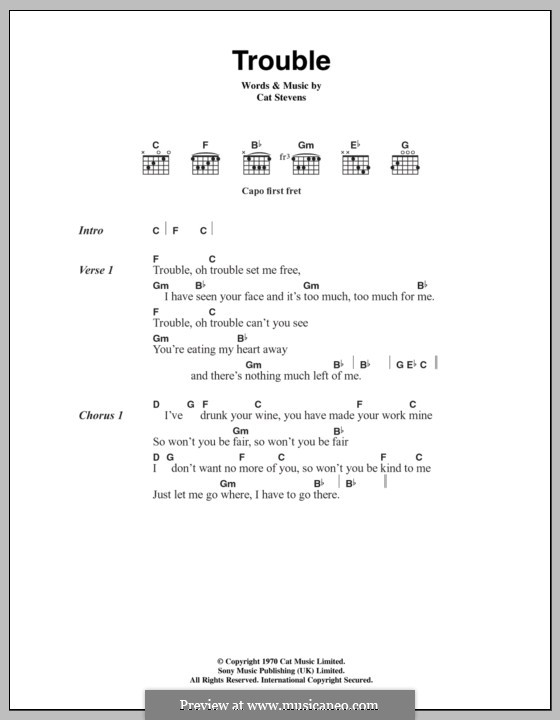 Trouble by C. Stevens - sheet music on MusicaNeo