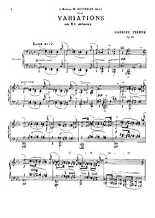 Variations in C Minor, Op.42: Variations in C Minor by Gabriel Pierné