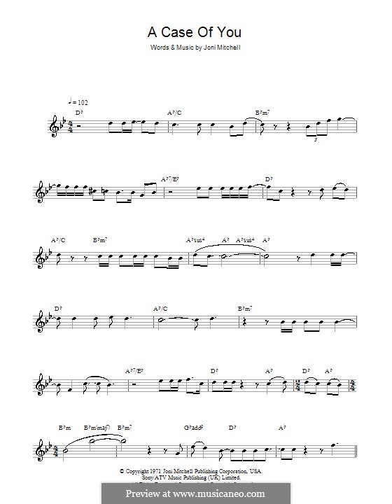 A Case of You (Diana Krall): For saxophone by Joni Mitchell