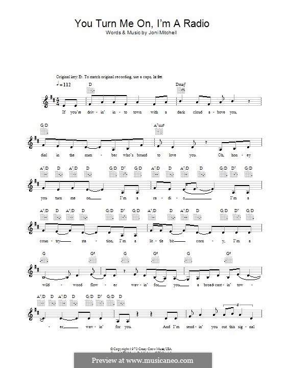 You Turn Me On I M A Radio By J Mitchell Sheet Music On Musicaneo