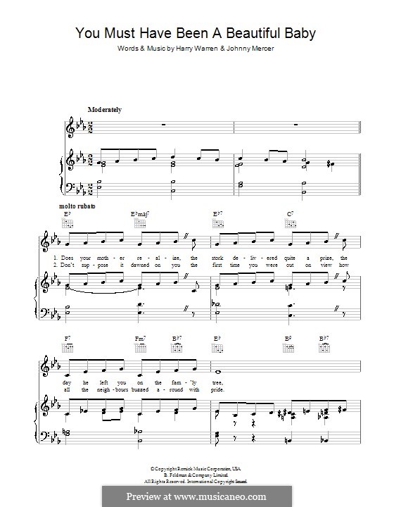 You must have been a beautiful baby by h warren j mercer on musicaneo
