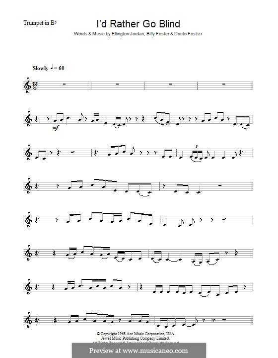 I'd Rather Go Blind (Etta James): For trumpet by Billy Foster, Donto Foster, Ellington Jordan