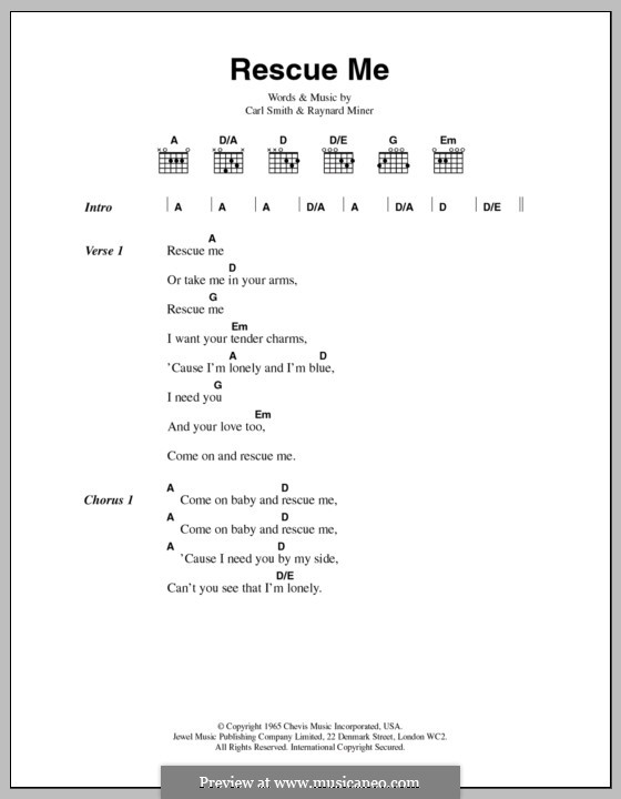 Rescue Me (Aretha Franklin): Lyrics and chords by Carl Smith, Raynard Miner