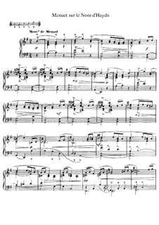 Menuet sur le nom d'Haydn, M.58: For piano by Maurice Ravel