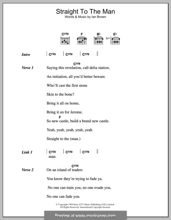 Straight to the Man (The Stone Roses): Lyrics and chords by Ian Brown