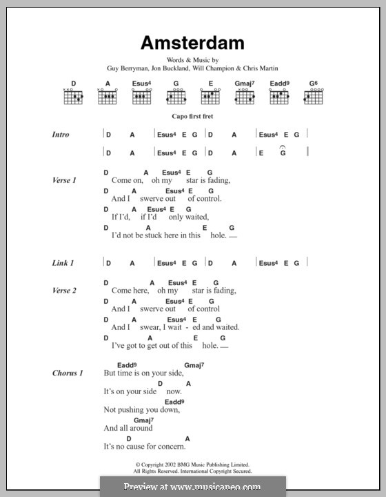 Amsterdam (Coldplay) by C. Martin, G. Berryman, J. Buckland, W