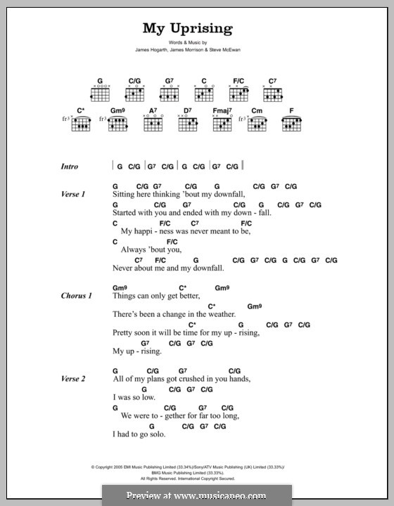 My Uprising (James Morrison): Lyrics and chords by Jimmy Hogarth, Steve McEwan