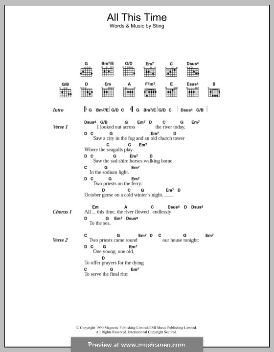 All this time by sting sheet music on musicaneo
