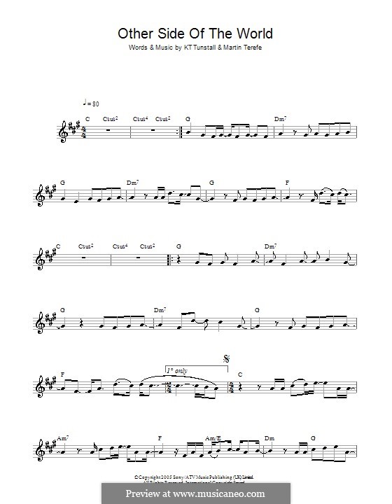 Other Side of the World: For saxophone by KT Tunstall, Martin Terefe