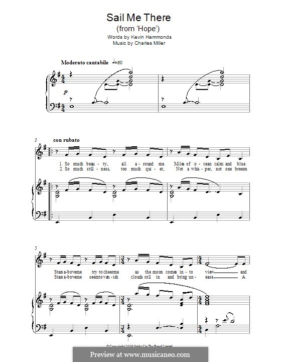 Sail Me There (from Hope): For voice and piano by Charles Miller