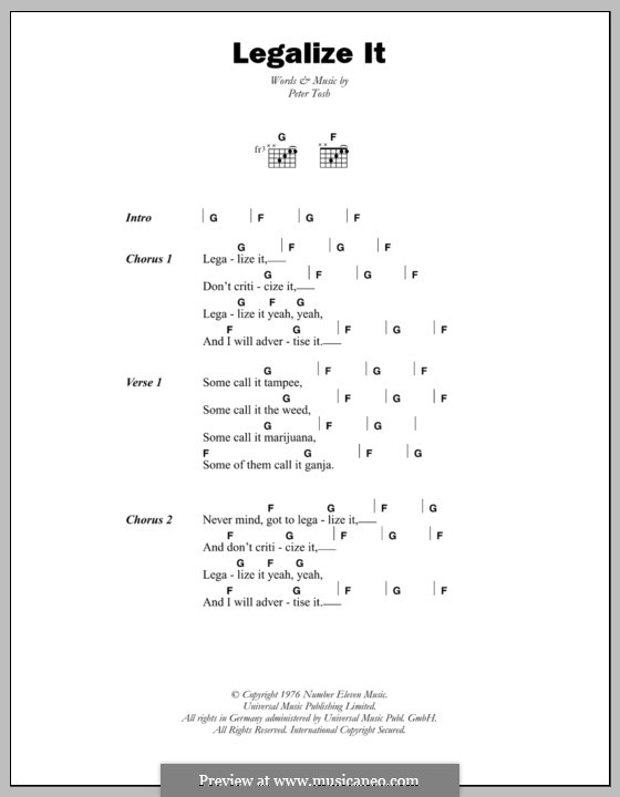 Legalize It: Lyrics and chords by Peter Tosh