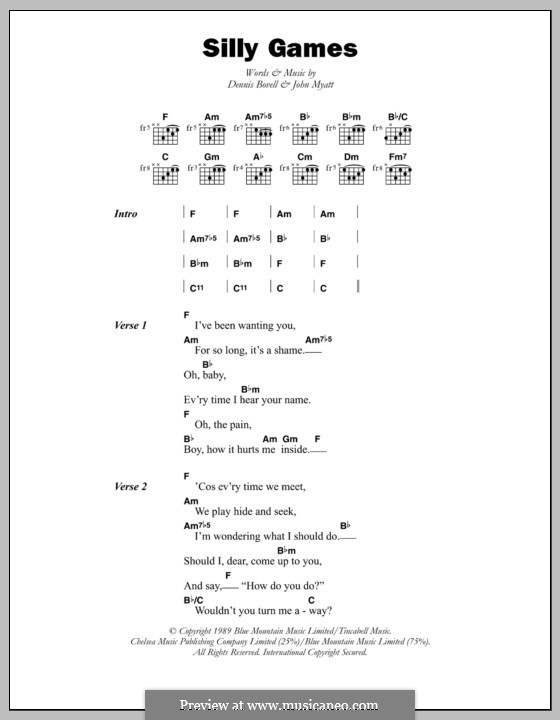 Silly Games (Janet Kay): Lyrics and chords by Dennis Bovell, John Myatt