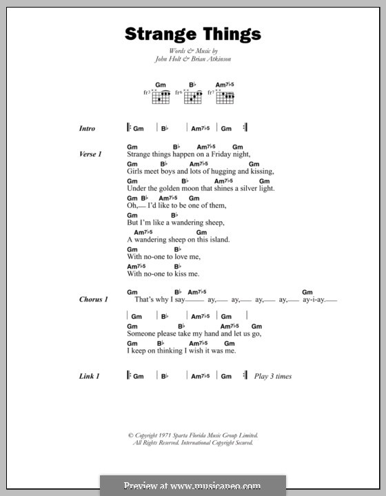 Strange Things (John Holt): Lyrics and chords by Brian Atkinson