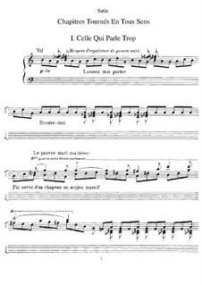 Chapitres tournés en tous sens: For piano by Erik Satie
