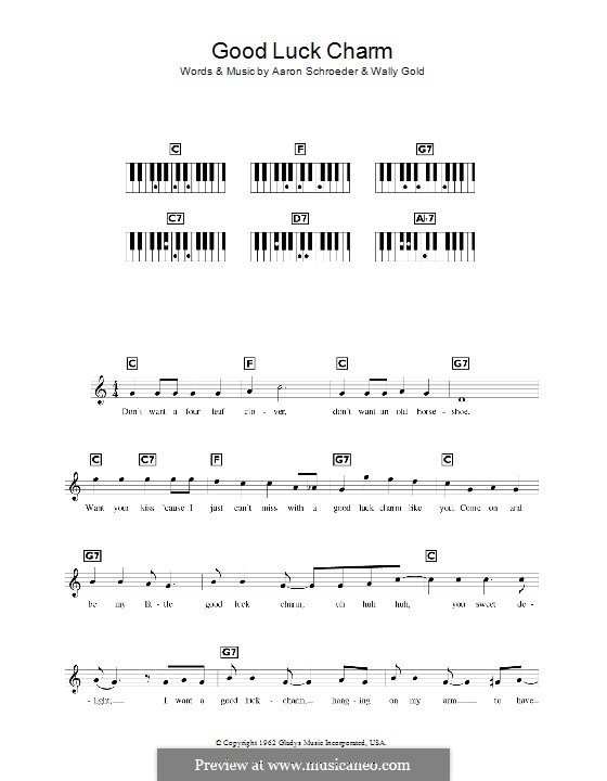 Good Luck Charm (Elvis Presley): For keyboard by Aaron Schroeder, Wally Gold