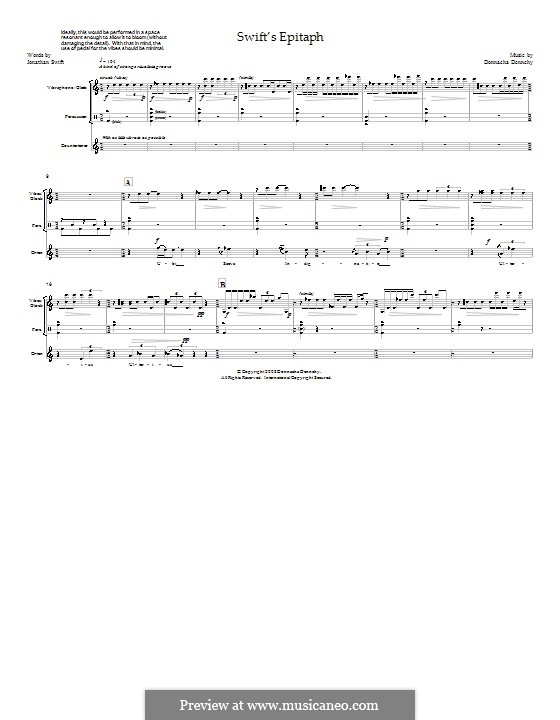 Swift's Epitaph: For counter-tenor and percussion by Donnacha Dennehy