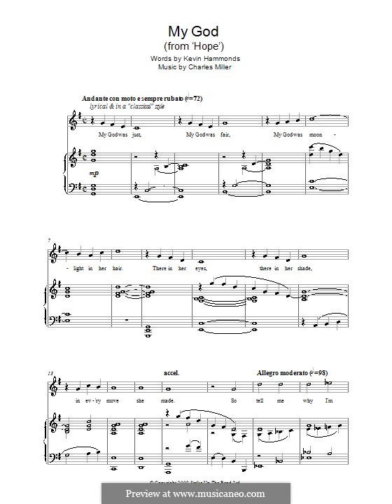 My God (from Hope): For voice and piano by Charles Miller