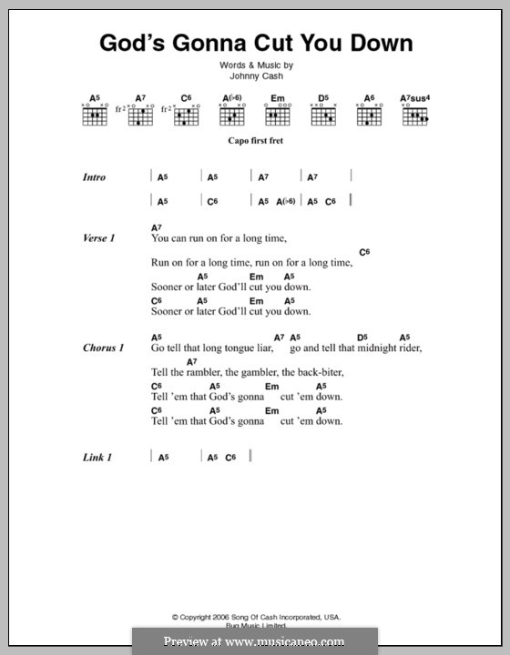 God's Gonna Cut You Down: Lyrics and chords by folklore