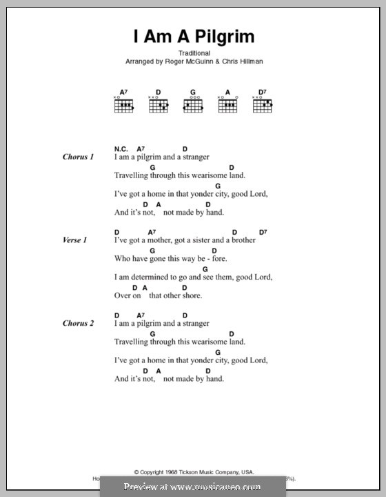 I am a Pilgrim: Lyrics and chords by Johnny Cash