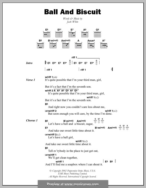 Ball and Biscuit (The White Stripes): Lyrics and chords by Jack White