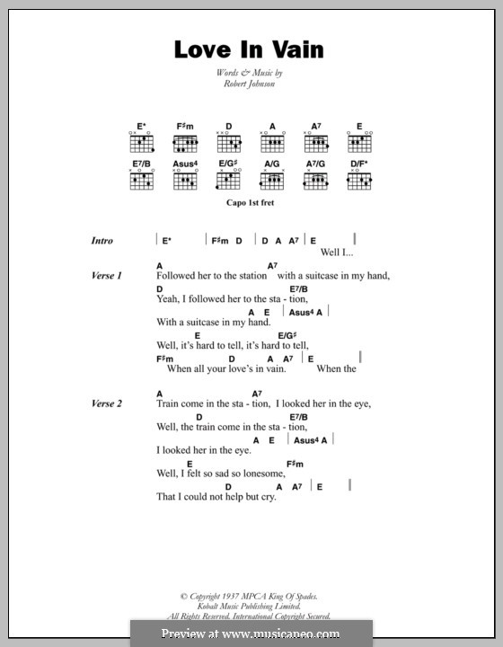 eric clapton love in vain tab eric clapton love in vain tab