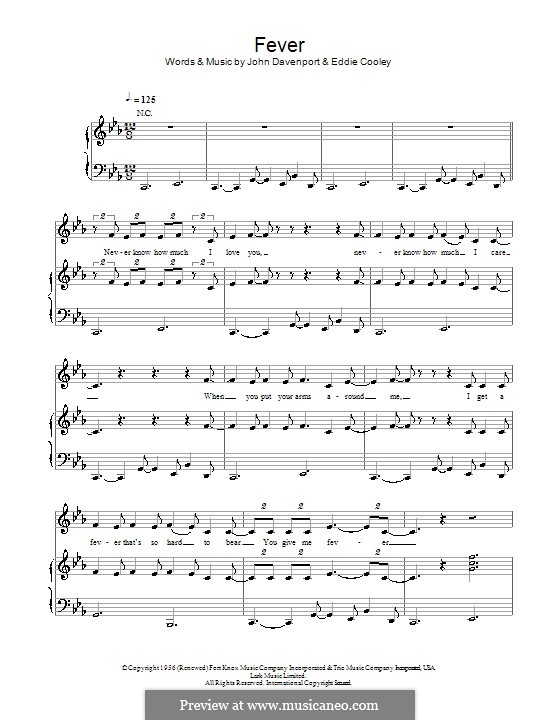 Fever: For voice and piano or guitar (Michael Buble) by Eddie Cooley, John Davenport