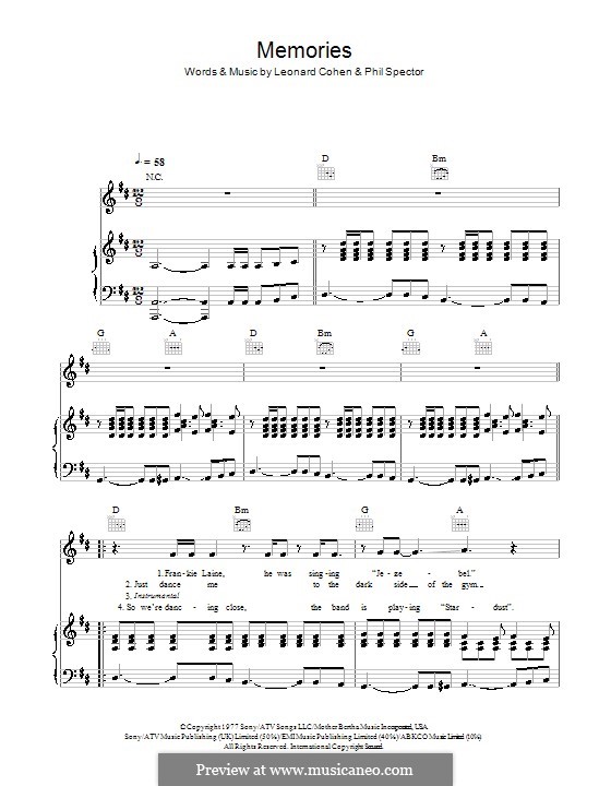 Memories lyrics piano