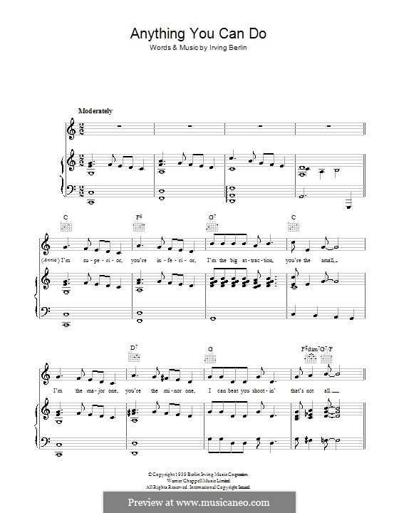 Anything You Can Do: For voice and piano (or guitar) by Irving Berlin