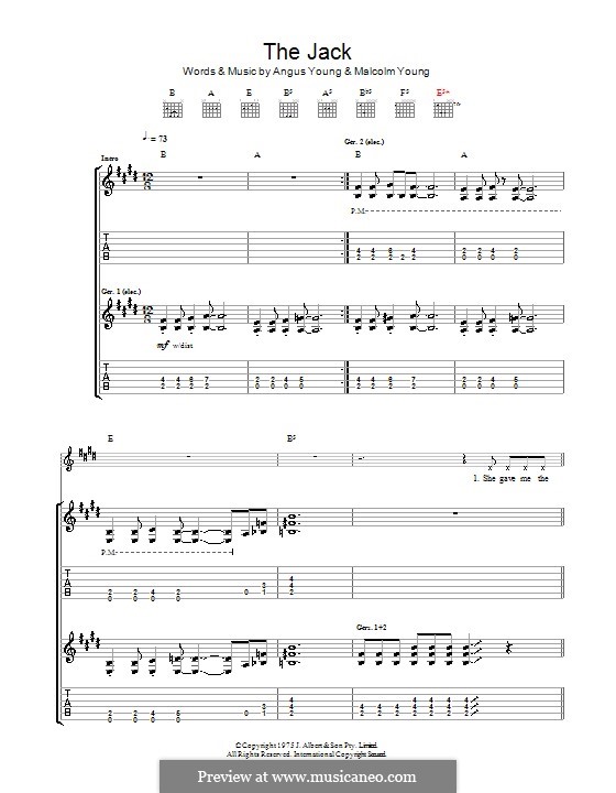 The Jack (AC/DC) by A. Young, M. Young, R. Scott - sheet music on MusicaNeo