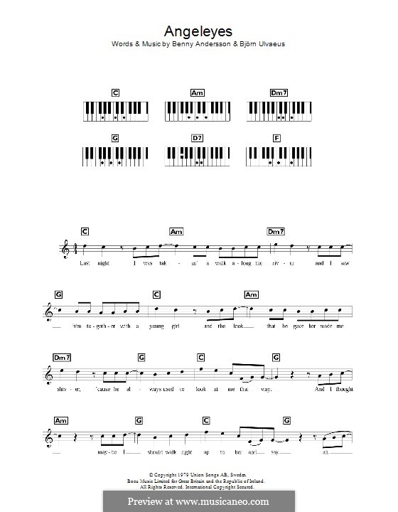 Angeleyes (ABBA): Keyboard by Benny Andersson, Björn Ulvaeus