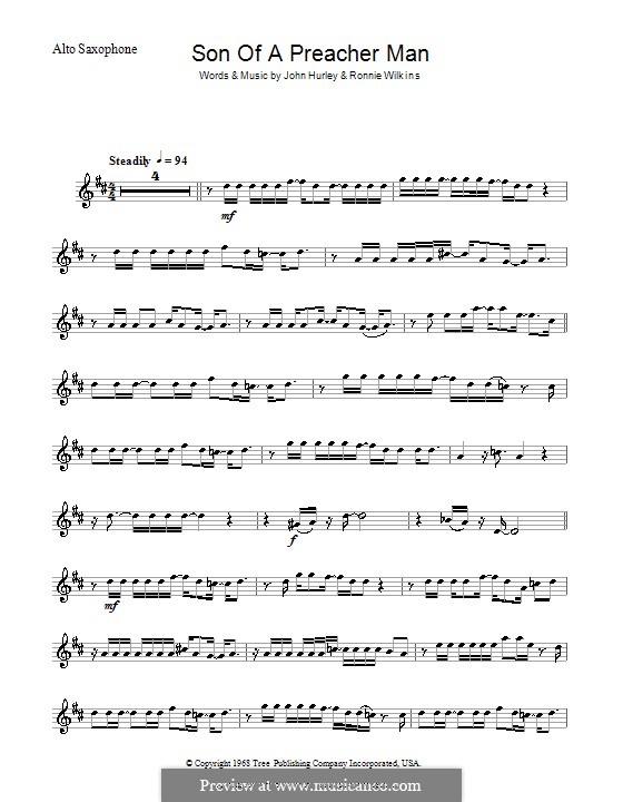 Son of a preacher man. Son of a Preacher man аккорды. Preacher Blues Ноты для саксофона. Dusty Springfield son of a Preacher man Ноты. Ноты son of the Preacher man.