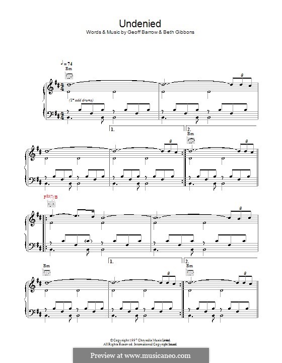 Undenied (Portishead): For voice and piano (or guitar) by Beth Gibbons, Geoff Barrow