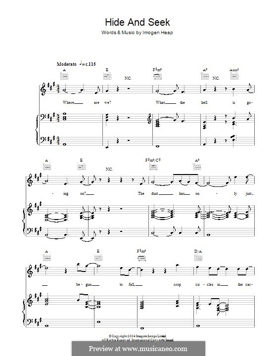 Imogen Heap: Hide And Seek sheet music for voice, piano or guitar