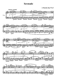 String Quartet in F Major, Hob.III/17 Op.3 No.5: Movement II. Version for piano by Joseph Haydn