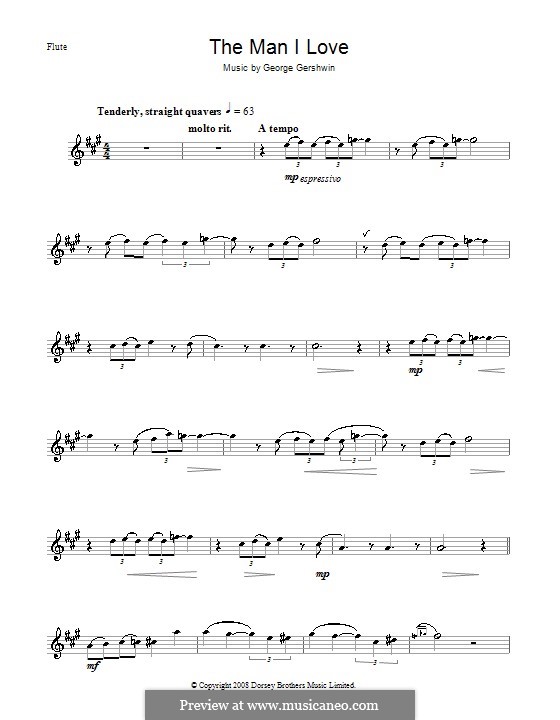 The Man I Love: For flute by George Gershwin