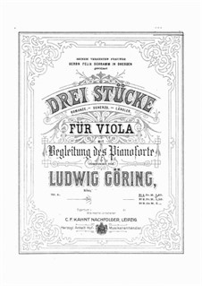 Three Pieces for Violin and Piano, Op.4: Three Pieces for Violin and Piano by Ludwig Goring